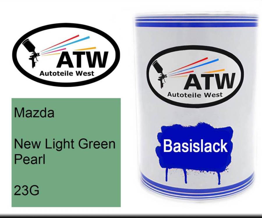 Mazda, New Light Green Pearl, 23G: 500ml Lackdose, von ATW Autoteile West.